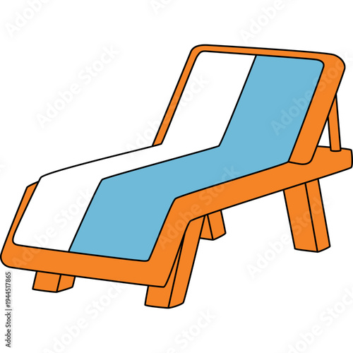 Beach Striped Chair Illustration