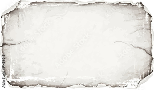 Distressed, aged paper with torn, smudged, and wrinkled edges