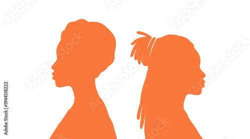 Population and society with different people. Women Communication crowd of families and multiethnic people and different cultures.Sociology.Crowding and density of people.Silhouette profile