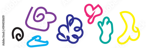 Abstract Rainbow Gradient Curved Lines Collection – Modern Wave Line Elements