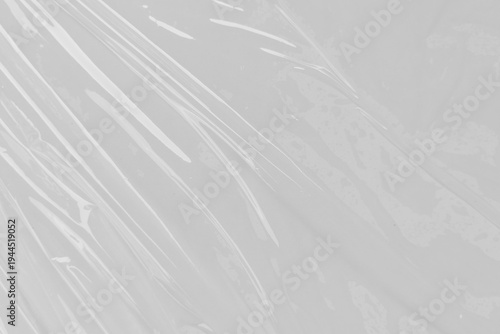 Bilde på lerret White plastic or polyethylene bag texture, Transparant wrinkled plastic, macro,