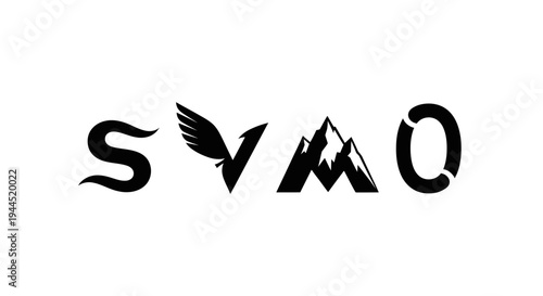 Svao logo featuring stylized mountains and wings