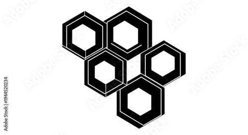 Geometric arrangement of interconnected hexagons forming a honeycomb pattern