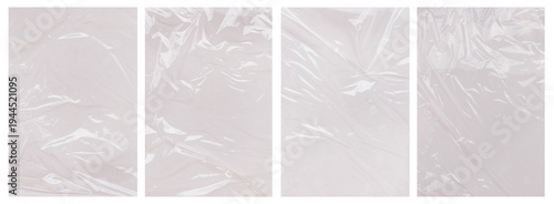 Bild auf Leinwand Collection transparant wrinkled plastic, plastic or polyethylene bag texture