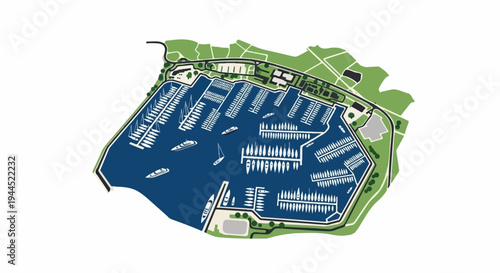 Aerial view of a bustling marina filled with sailboats and yachts