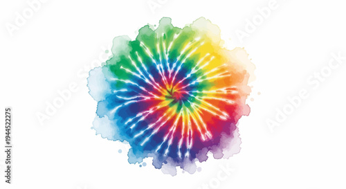 Vibrant tie-dye swirl with a watercolor effect