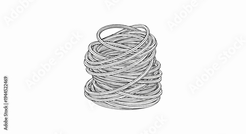 A tightly wound bundle of thin, coiled wires forms a textured cylindrical shape
