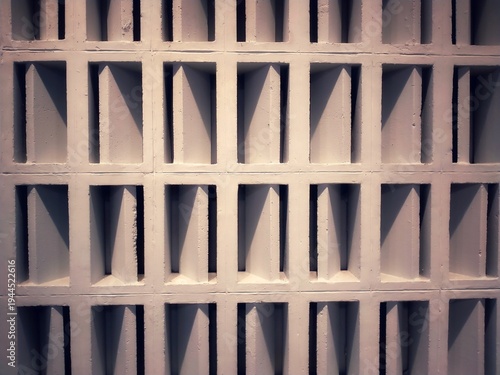 White Geometric Breeze Block Wall Pattern Minimalist Architectural Texture Background