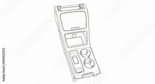 Vehicle center console with storage, cup holders, and control panel