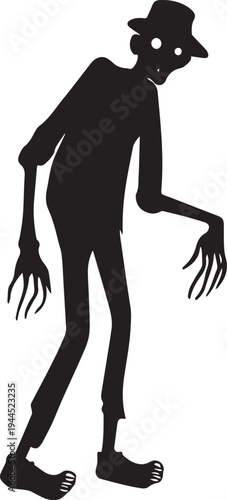  Zombie Walker Silhouette - Hunched Undead Horror Icon