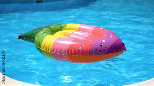 Ice cream style Ring tube in the pool