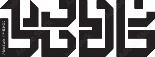 Black geometric pattern design element for background and texture  maze like shapes