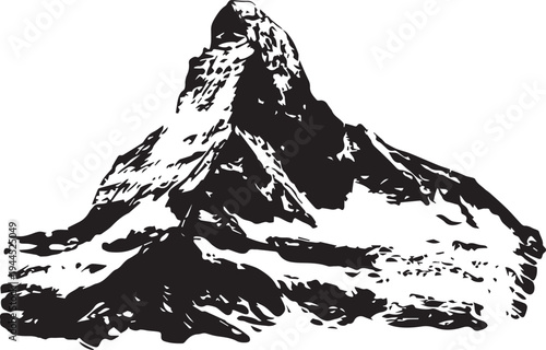  Matterhorn Peak Flat Icon - Alpine Pyramid Silhouette