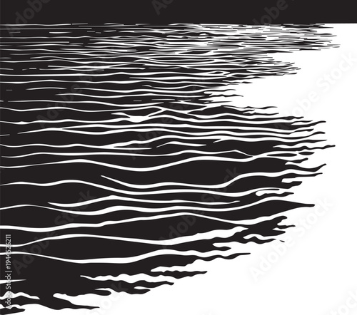 Vast Rolling Ocean Waves Silhouette With Horizon And Sea Spray