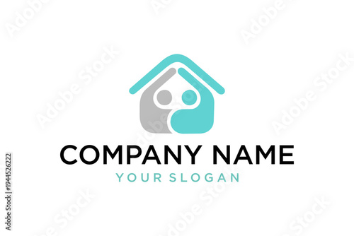 Real Estate Family Home Logo Design Template