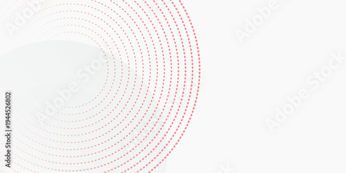 Design white background with red circle lines. Digital future technology concept. background lines