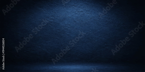 Dark blue grunge fabric texture background with rough vintage wall pattern