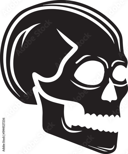 Rebel Skeleton Head Badge - Streetwise Bone Crest