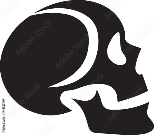 Bold Skeleton Head Mark - Anatomical Crest for Modern Brands