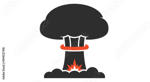 Stylized illustration of a mushroom cloud depicting a nuclear explosion