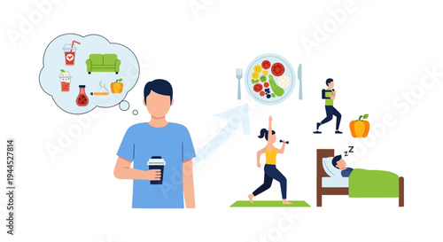 Healthy Lifestyle Transformation: Choosing Wellness, Fitness, and Balanced Living over Unhealthy Habits