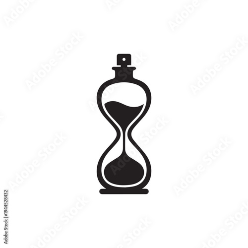 Perfume Bottle Hourglass Icon Time Passing Elegance.