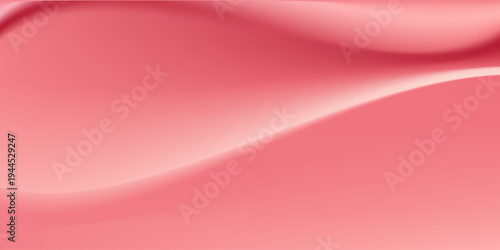 Pink gradient background with pastel peach and rose tones. Neon liquid wave fabric texture with pearl shimmer and silky blur effect. Luxury pink gradation bg for cosmetic poster. 3d vector backdrop