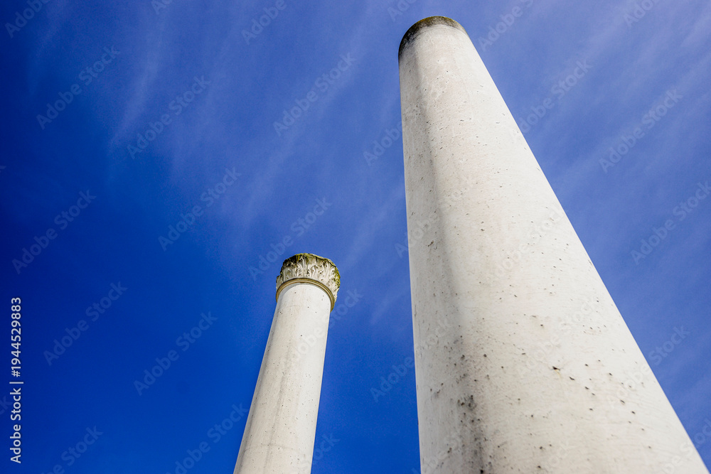 Obraz premium Conimbriga, Roman forum columns, city of the Conventus Scallabitanus, Coimbra district, Portugal,