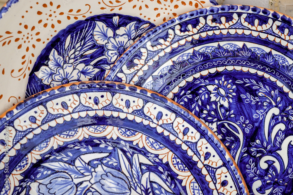 Fototapeta premium Typical ceramic dishes from Evora, Évora, Alentejo, Portugal