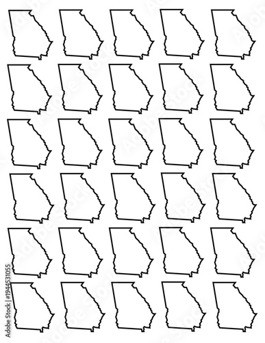 State of Georgia Outlined Pattern