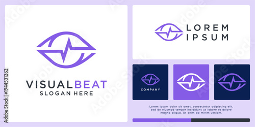 Visual beat logo design template with eye