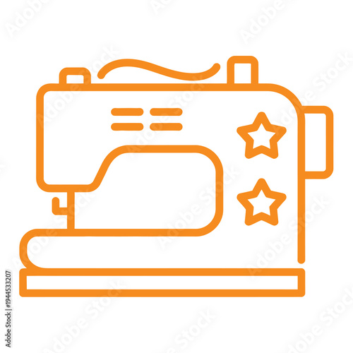 Vector of an orange sewing machine with stars