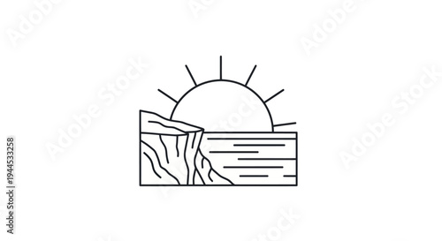 Coastal sunrise illustration