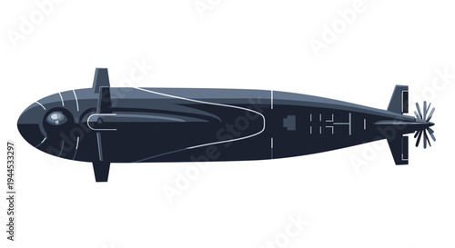 Submarine Illustration - Modern Underwater Vehicle Design
