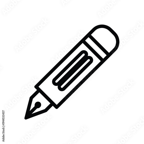 Vector of a classic fountain pen with a nib