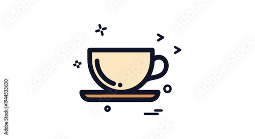 Coffee cup icon isolated on white