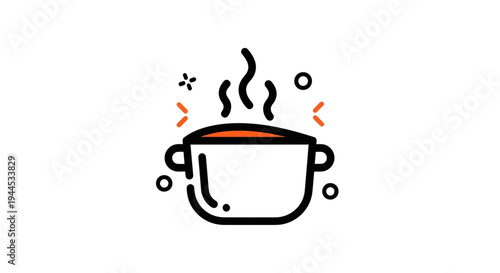 Cooking pot icon illustration
