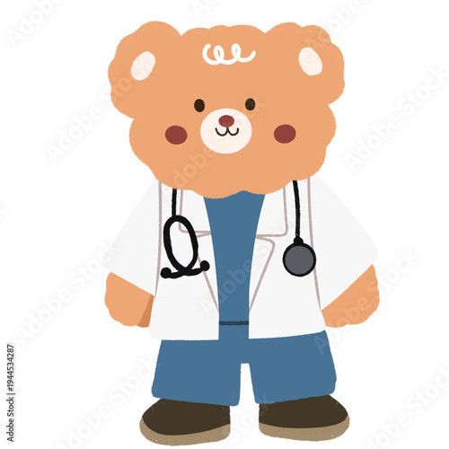 Cute bear Doctor illustration 