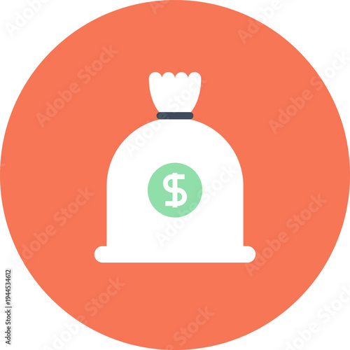 savings flat web icon concept