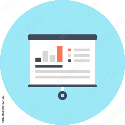 statistics flat web icon concept