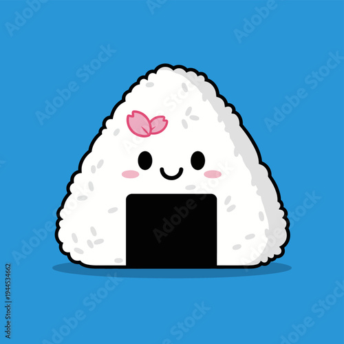Cute onigiri with cherry blossom decoration