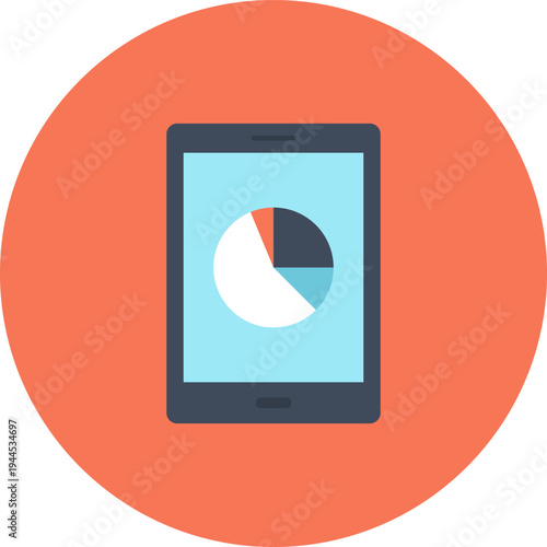analytics flat web icon concept