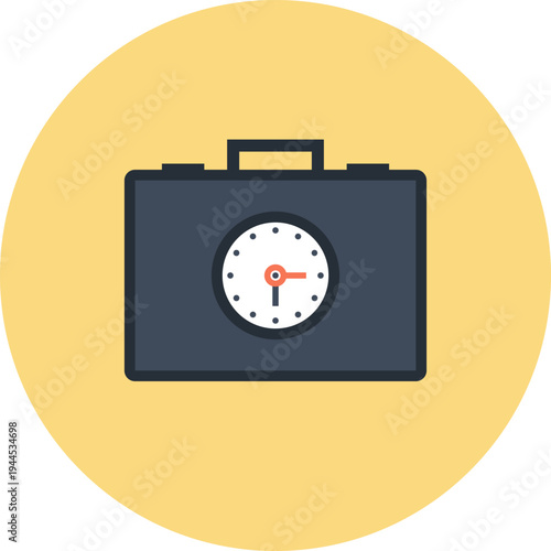 time management flat web icon concept