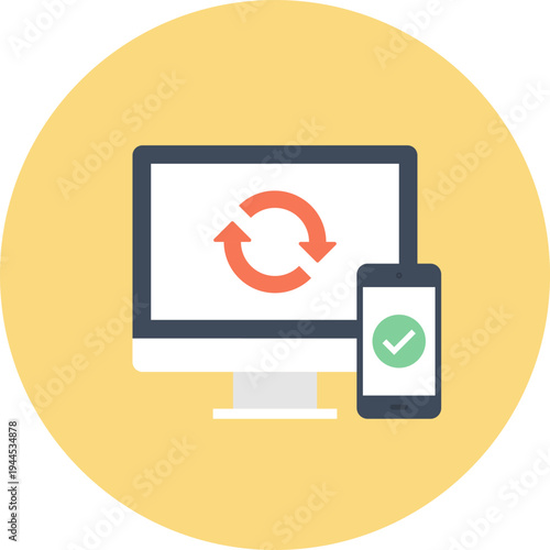 sync flat web icon concept