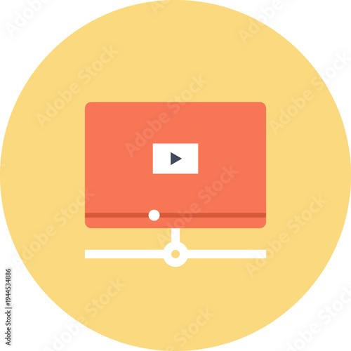video marketing flat web icon concept