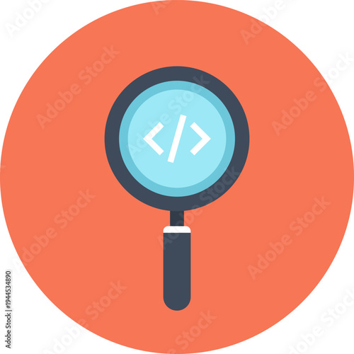 code optimization flat web icon concept