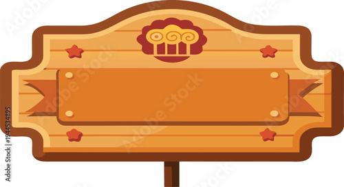 Vintage western style wooden signboard illustration