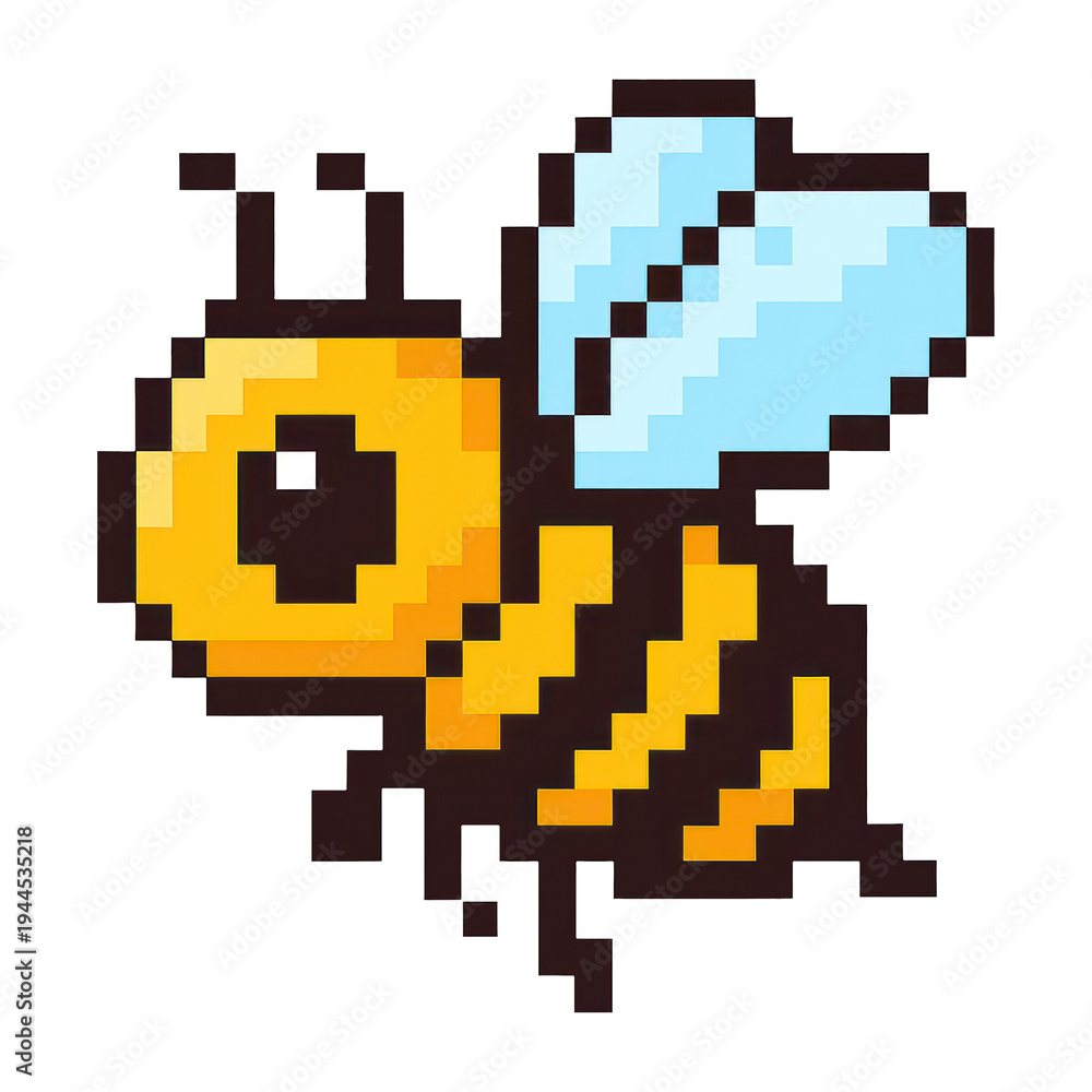 Fototapeta premium PNG Pixelated bee illustration transparent