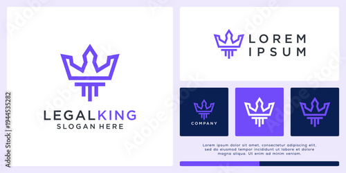 Legal king logo design with pillar