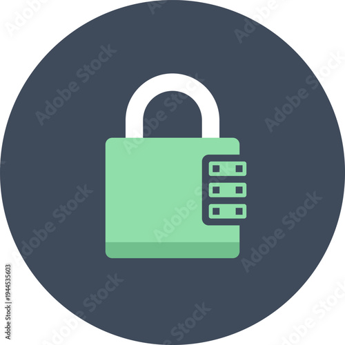 locked flat web icon concept